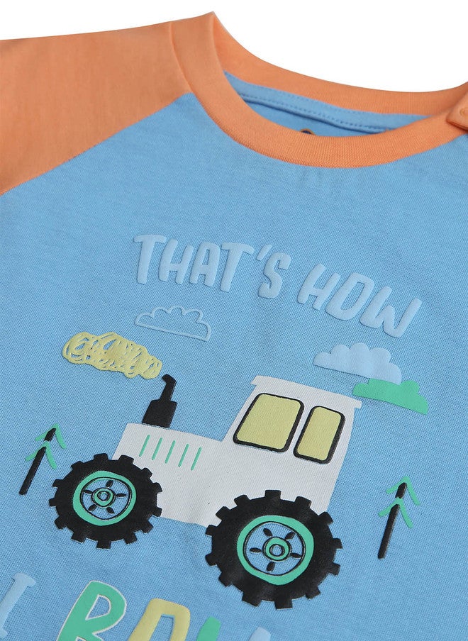 BONTOTS Infant Boys That's How I Roll Printed Organic Cotton T-Shirt and Pants Set - Image 4